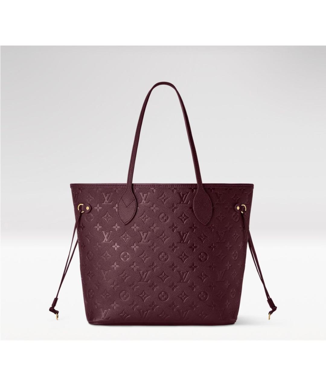 LOUIS VUITTON Бордовая кожаная сумка тоут, фото 6