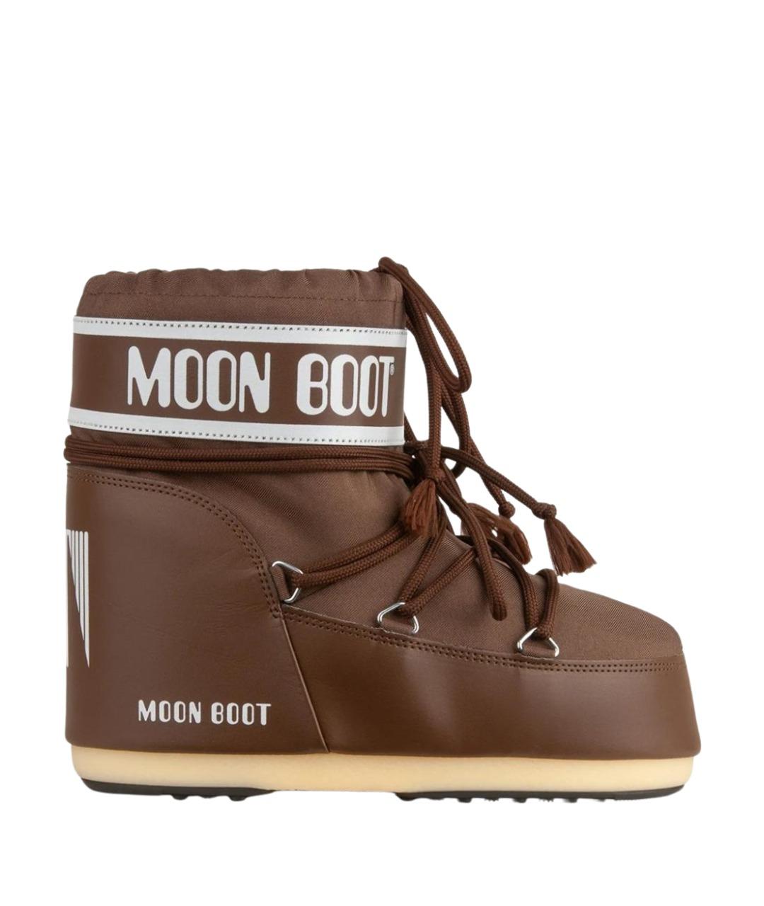 MOON BOOT Коричневые синтетические сапоги, фото 1