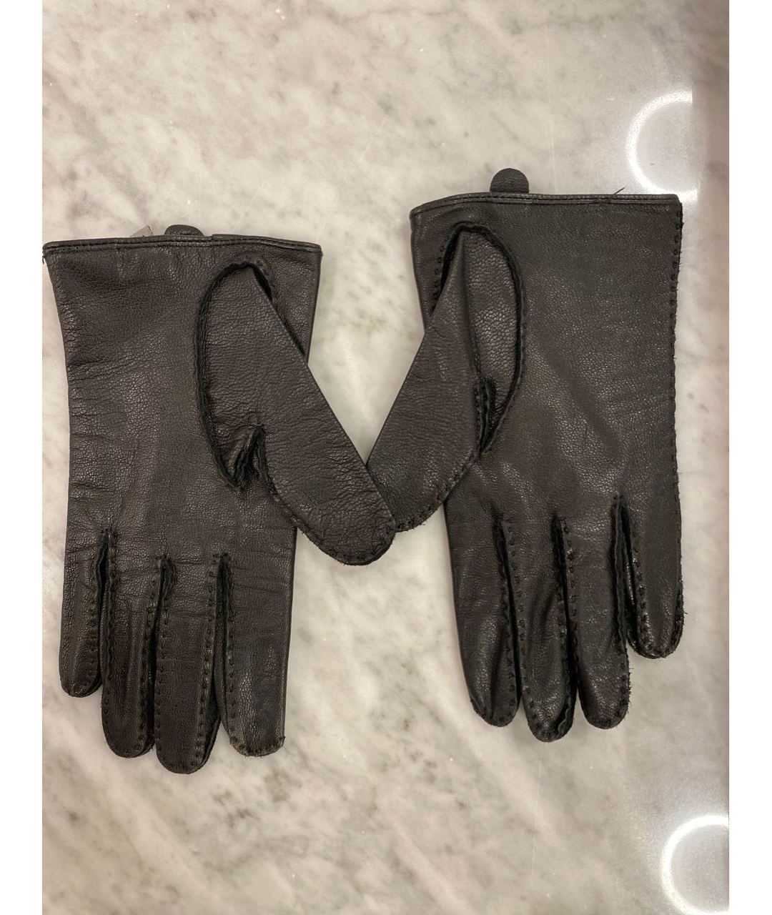 DSQUARED2 Черные кожаные перчатки, фото 2