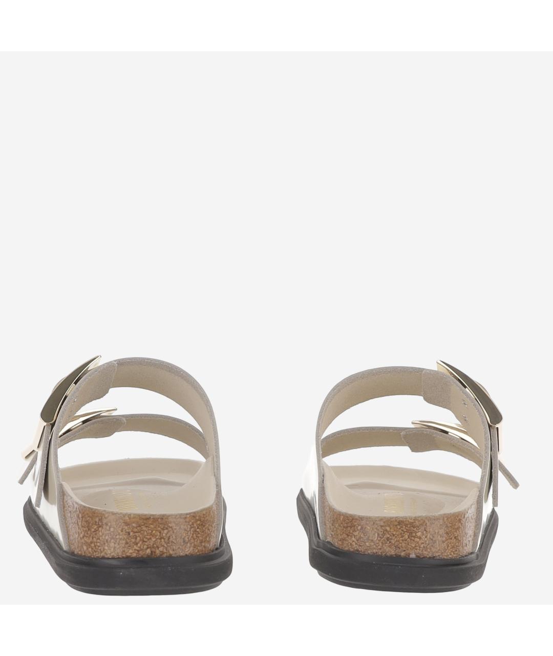 BIRKENSTOCK Бежевые кожаные шлепанцы, фото 4
