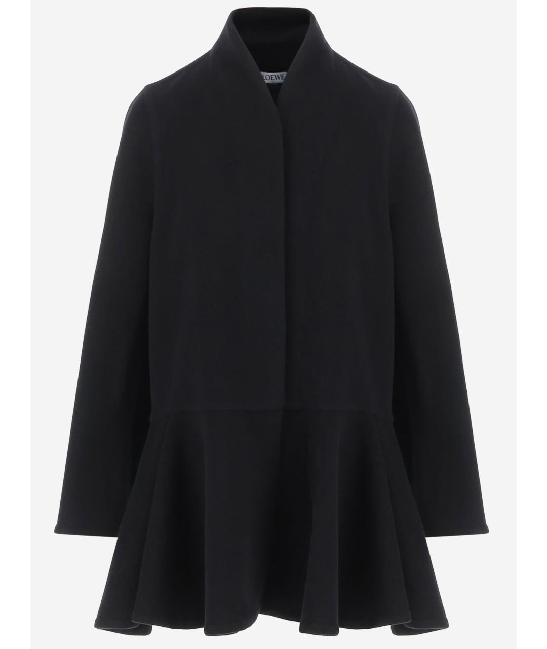 LOEWE Черное шерстяное пальто, фото 4