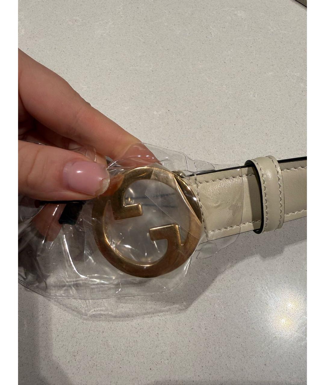 GUCCI Белый кожаный ремень, фото 2