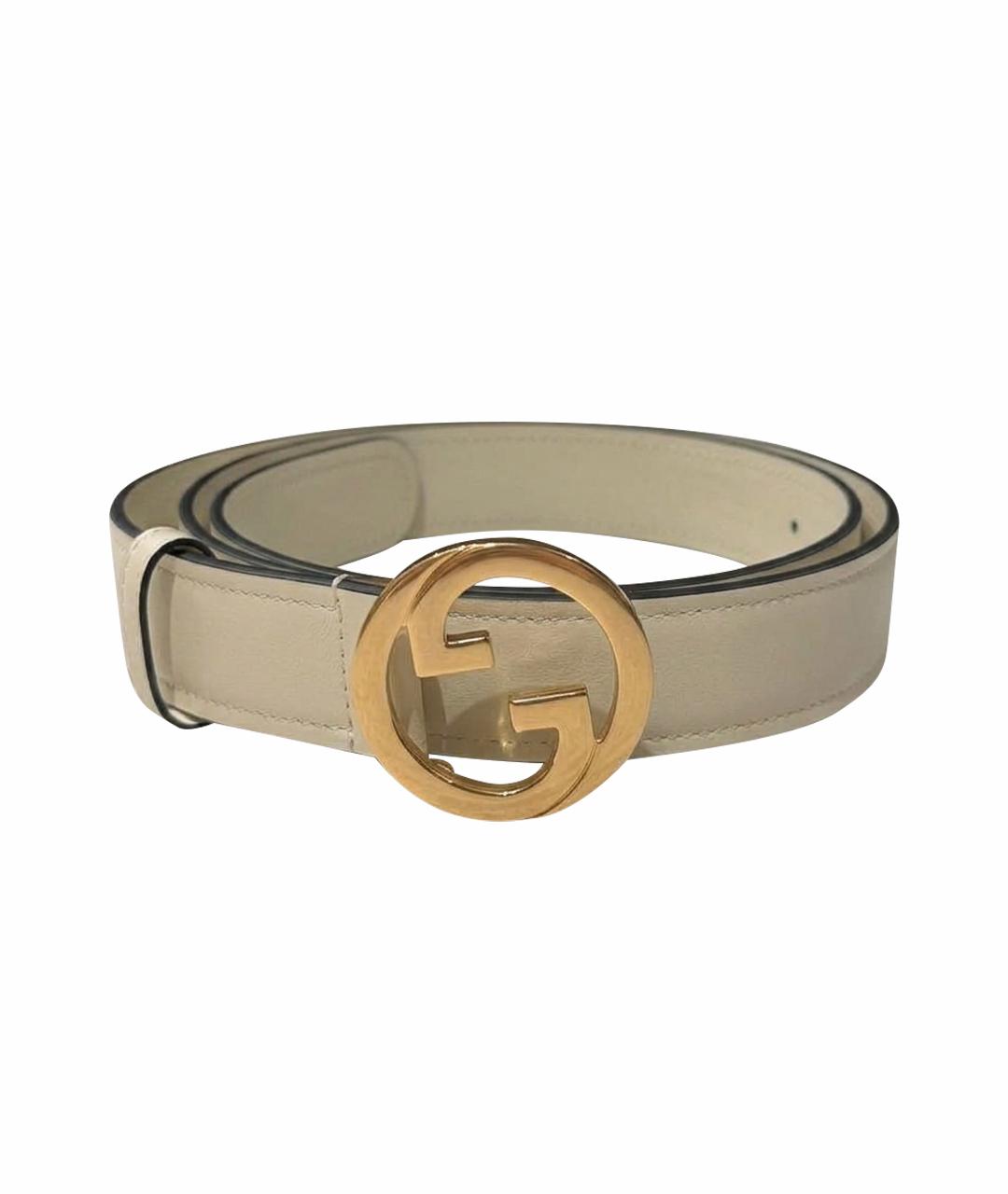 GUCCI Белый кожаный ремень, фото 1