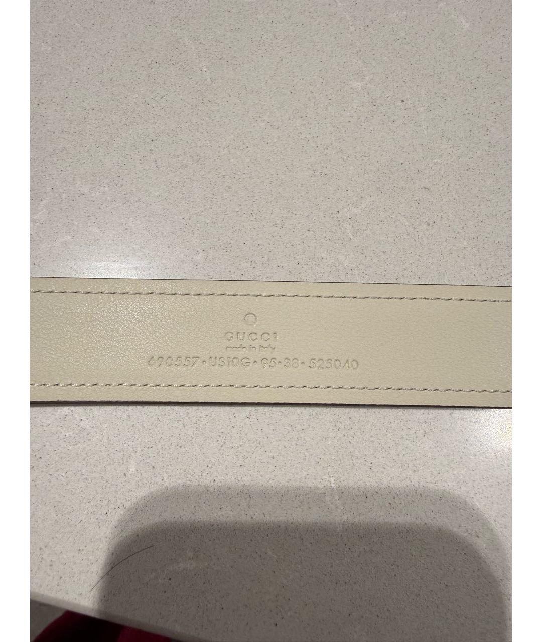 GUCCI Белый кожаный ремень, фото 3