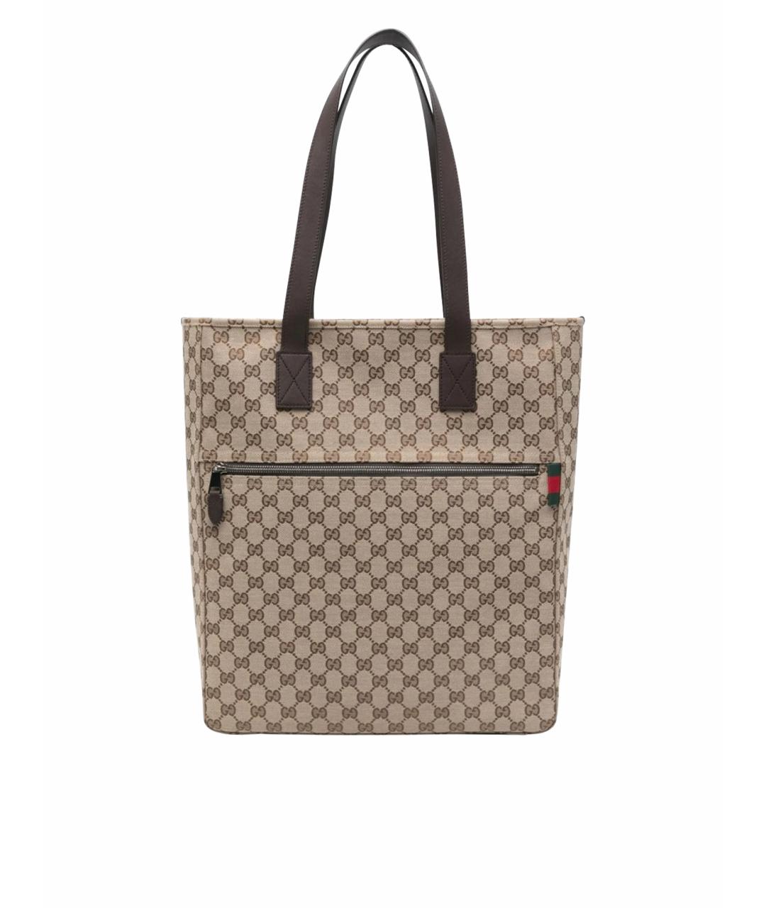 GUCCI Бежевая сумка тоут из канвы, фото 1