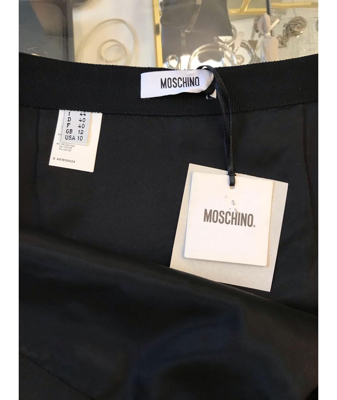 MOSCHINO Черная полиэстеровая юбка мини, фото 4