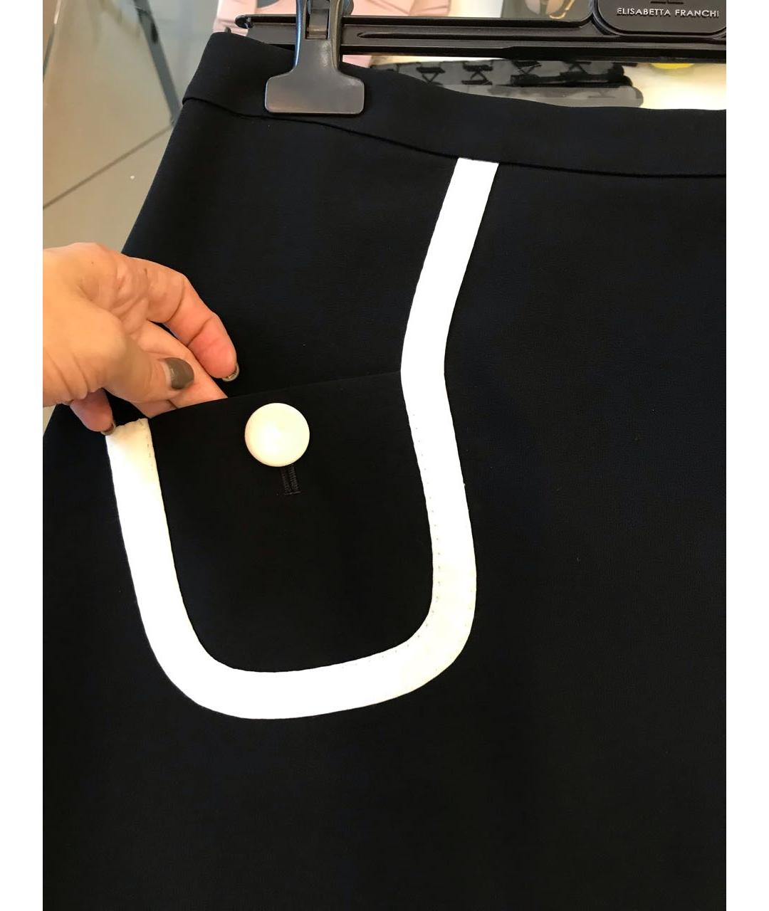 MOSCHINO Черная полиэстеровая юбка мини, фото 2