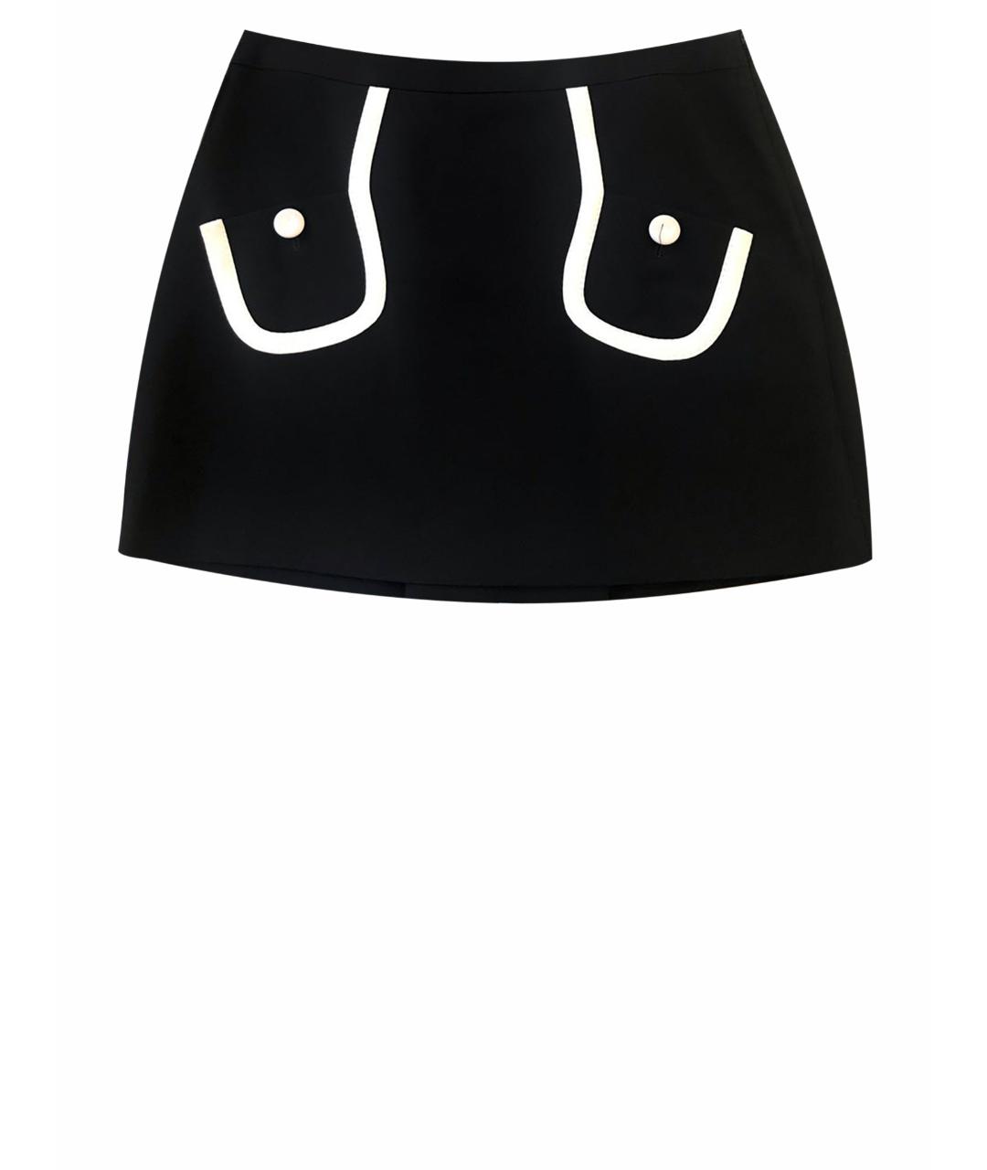 MOSCHINO Черная полиэстеровая юбка мини, фото 1
