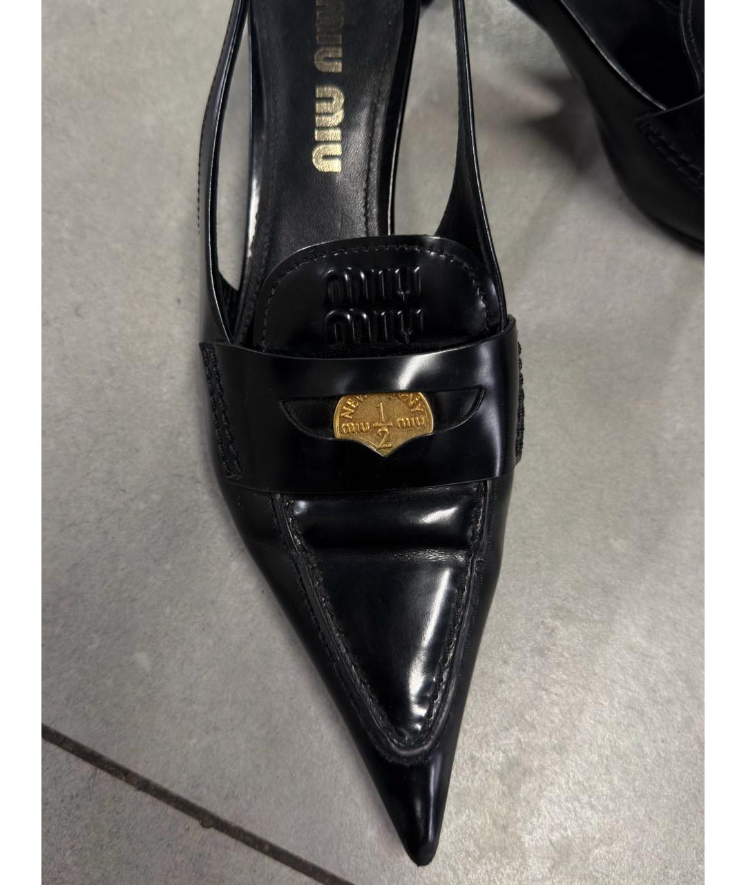 MIU MIU Черные кожаные туфли, фото 4