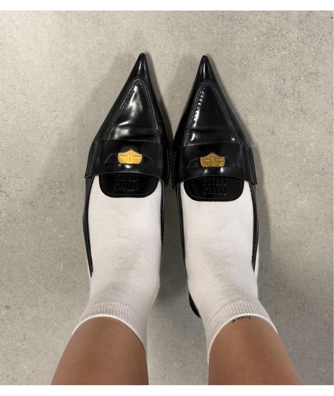 MIU MIU Черные кожаные туфли, фото 6