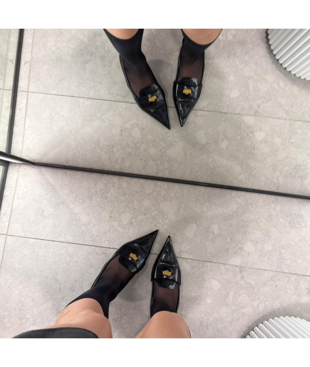 MIU MIU Черные кожаные туфли, фото 8