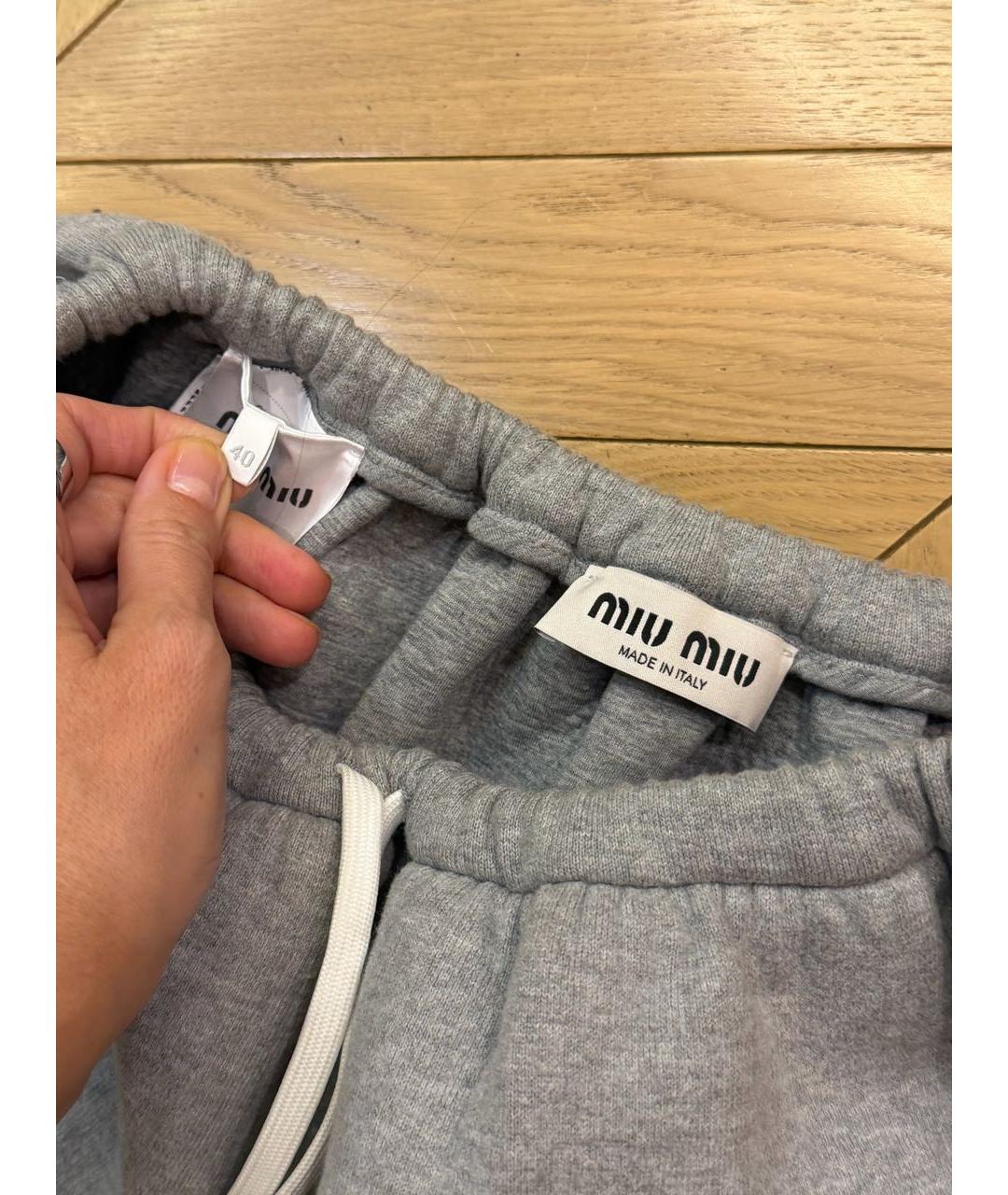 MIU MIU Серая юбка мини, фото 4