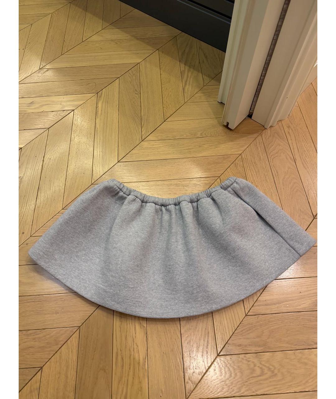 MIU MIU Серая юбка мини, фото 6