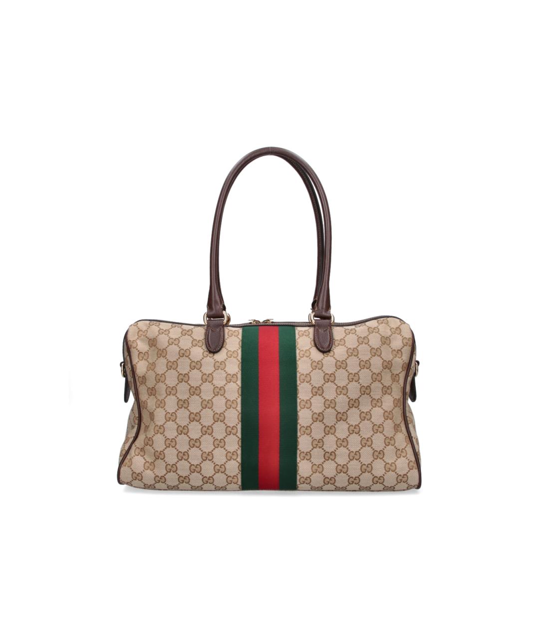 GUCCI Бежевая сумка через плечо из канвы, фото 3