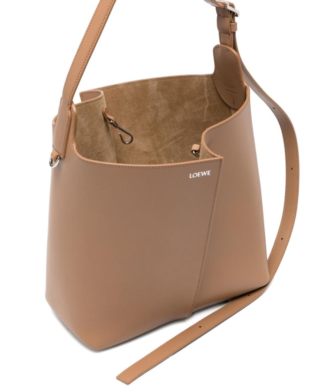 LOEWE Коричневая кожаная сумка через плечо, фото 2