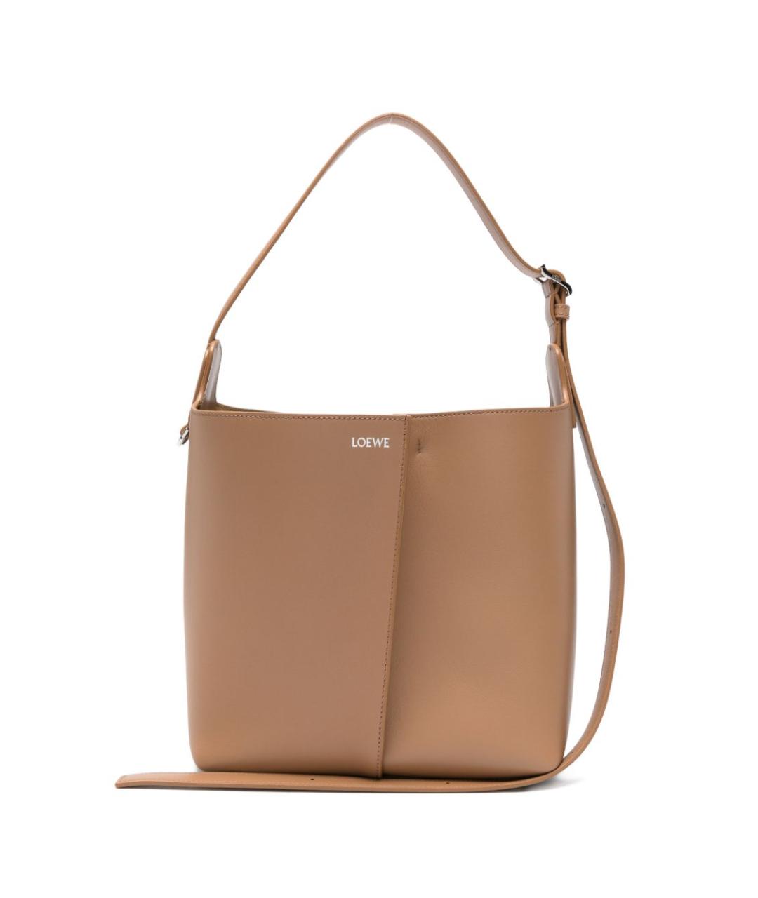 LOEWE Коричневая кожаная сумка через плечо, фото 1