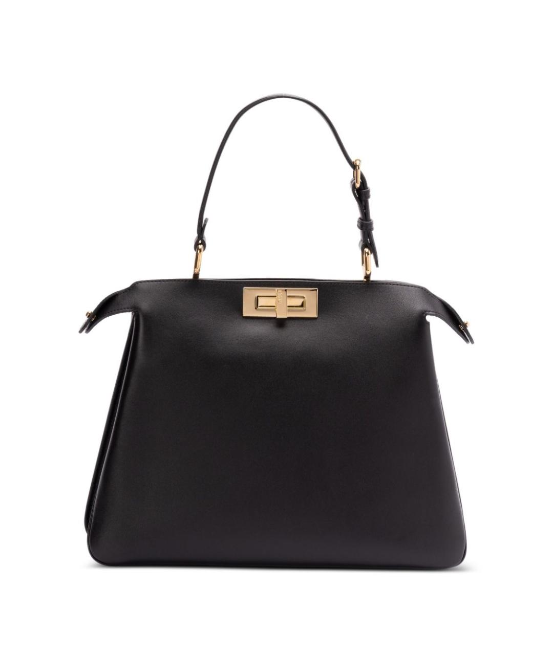FENDI Черная кожаная сумка тоут, фото 2
