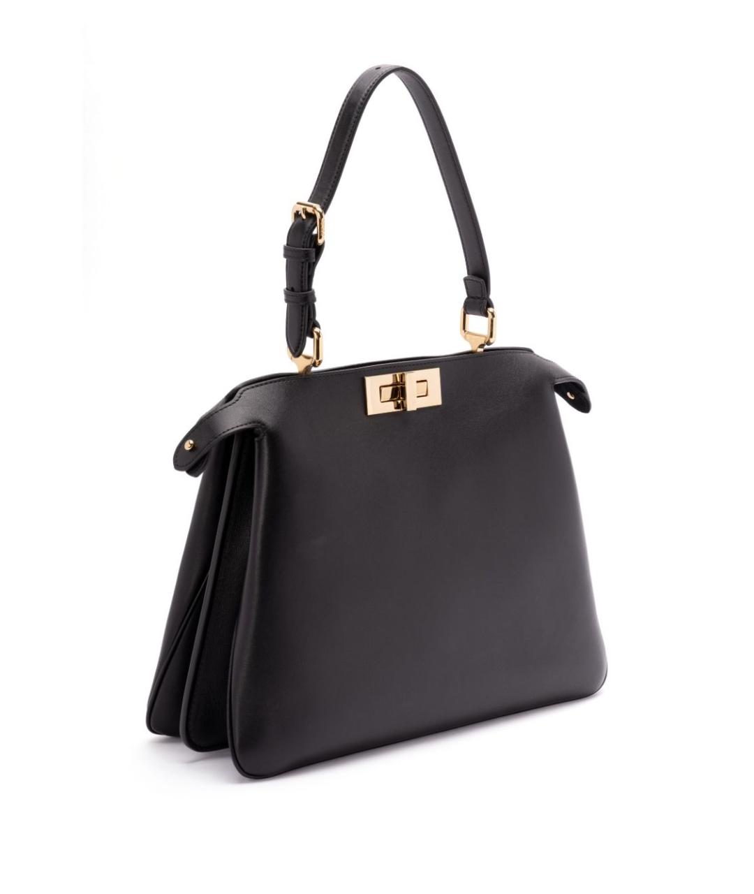 FENDI Черная кожаная сумка тоут, фото 4
