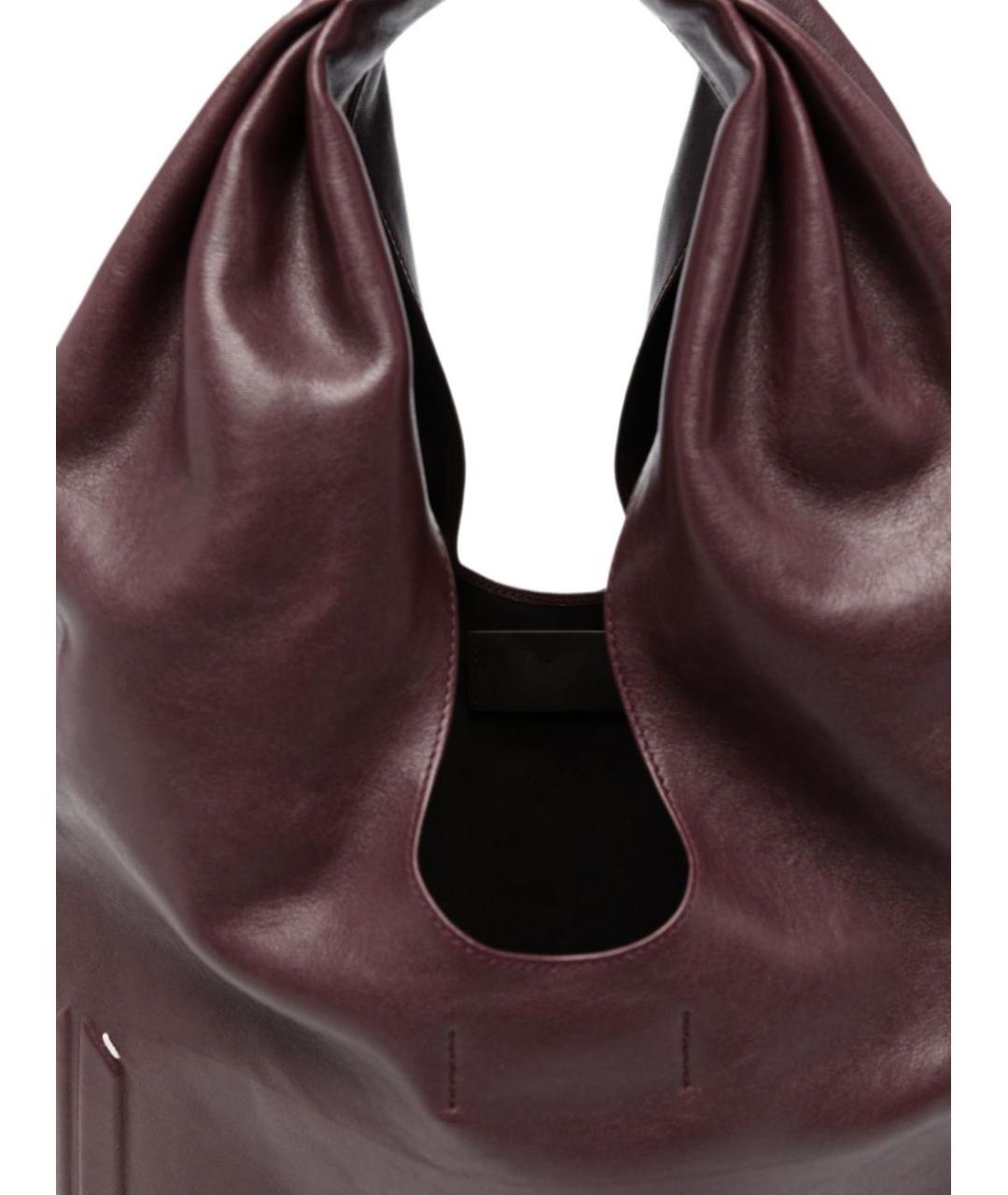 MAISON MARGIELA Бордовая кожаная сумка тоут, фото 3