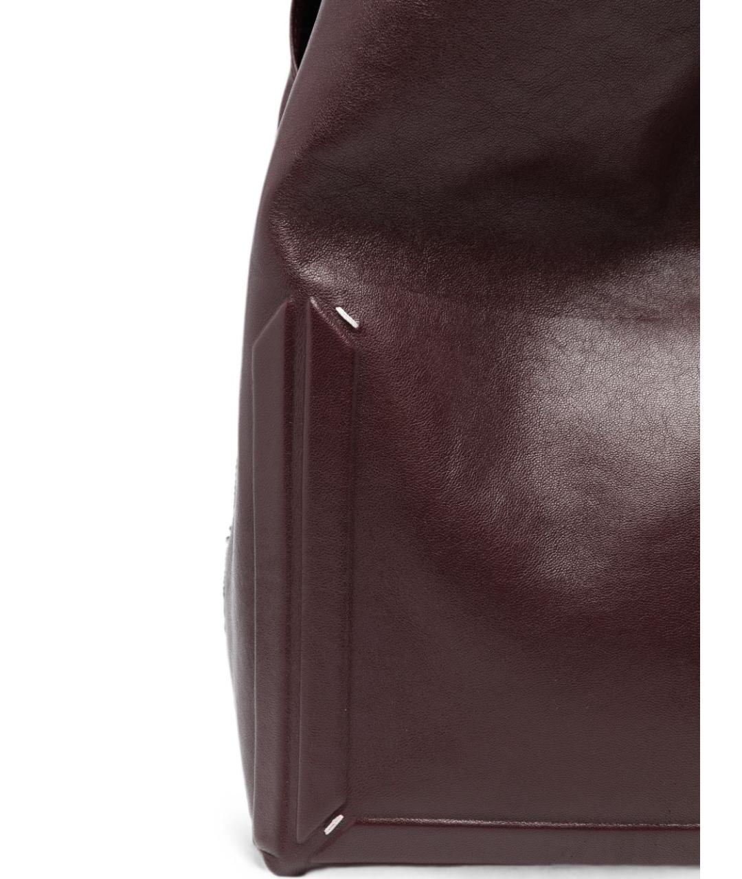 MAISON MARGIELA Бордовая кожаная сумка тоут, фото 4