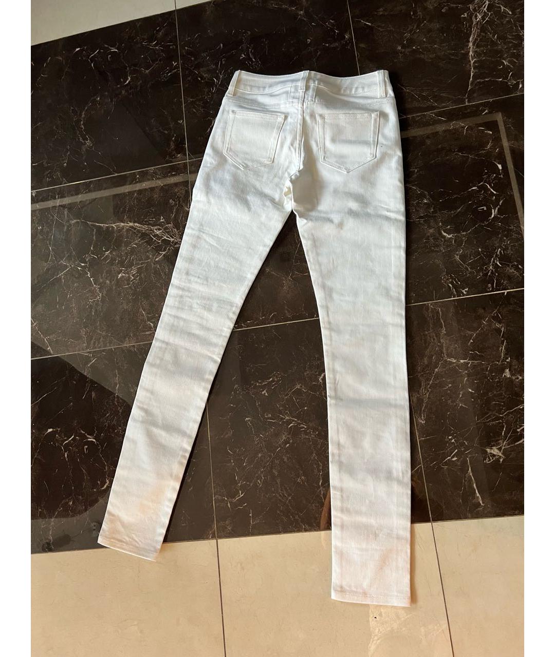 SAINT LAURENT Белые хлопковые джинсы слим, фото 2