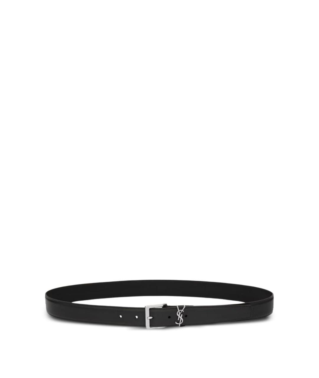SAINT LAURENT Черный кожаный ремень, фото 1