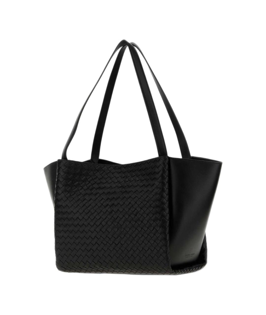 BOTTEGA VENETA Черная кожаная сумка тоут, фото 3