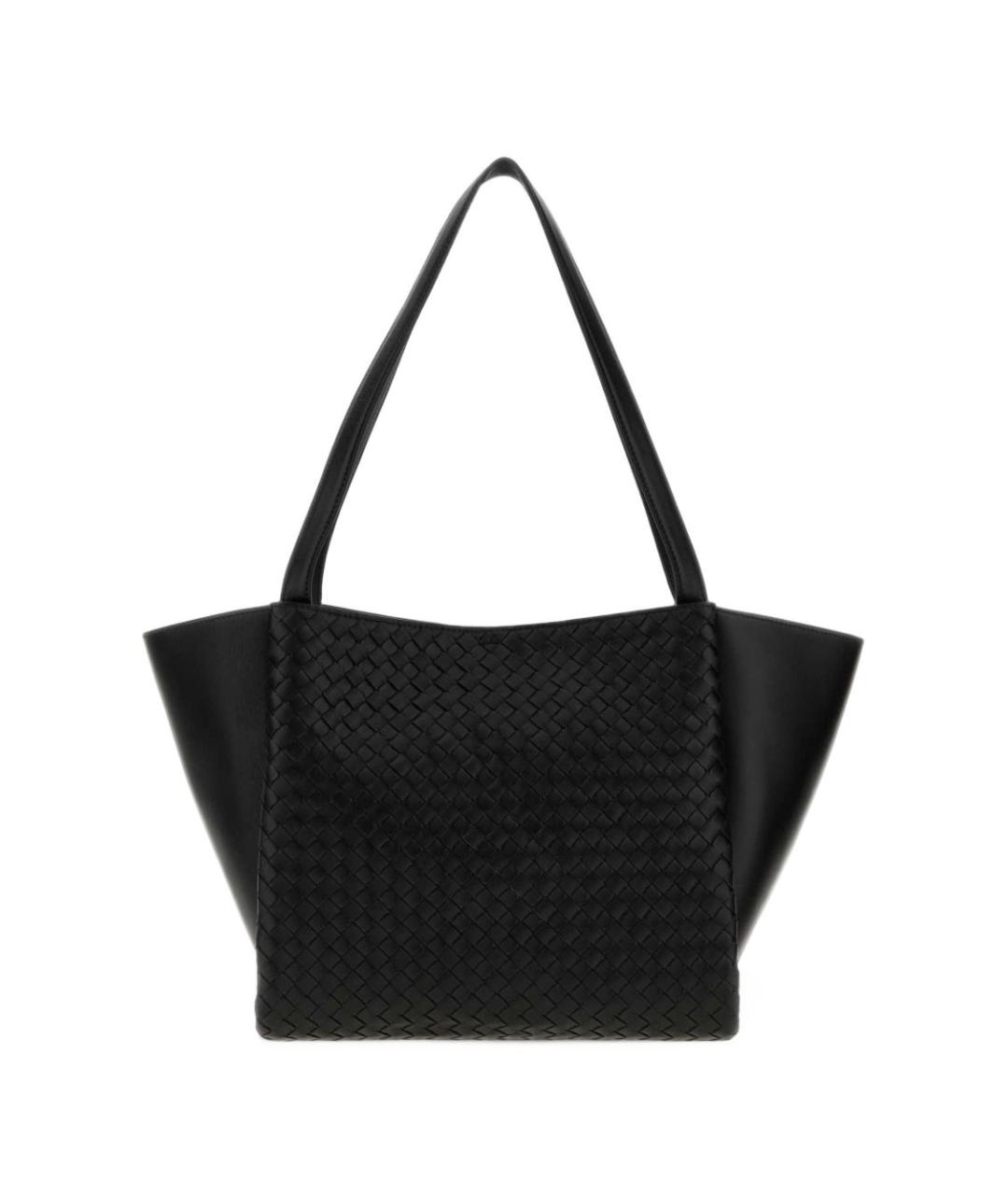 BOTTEGA VENETA Черная кожаная сумка тоут, фото 2
