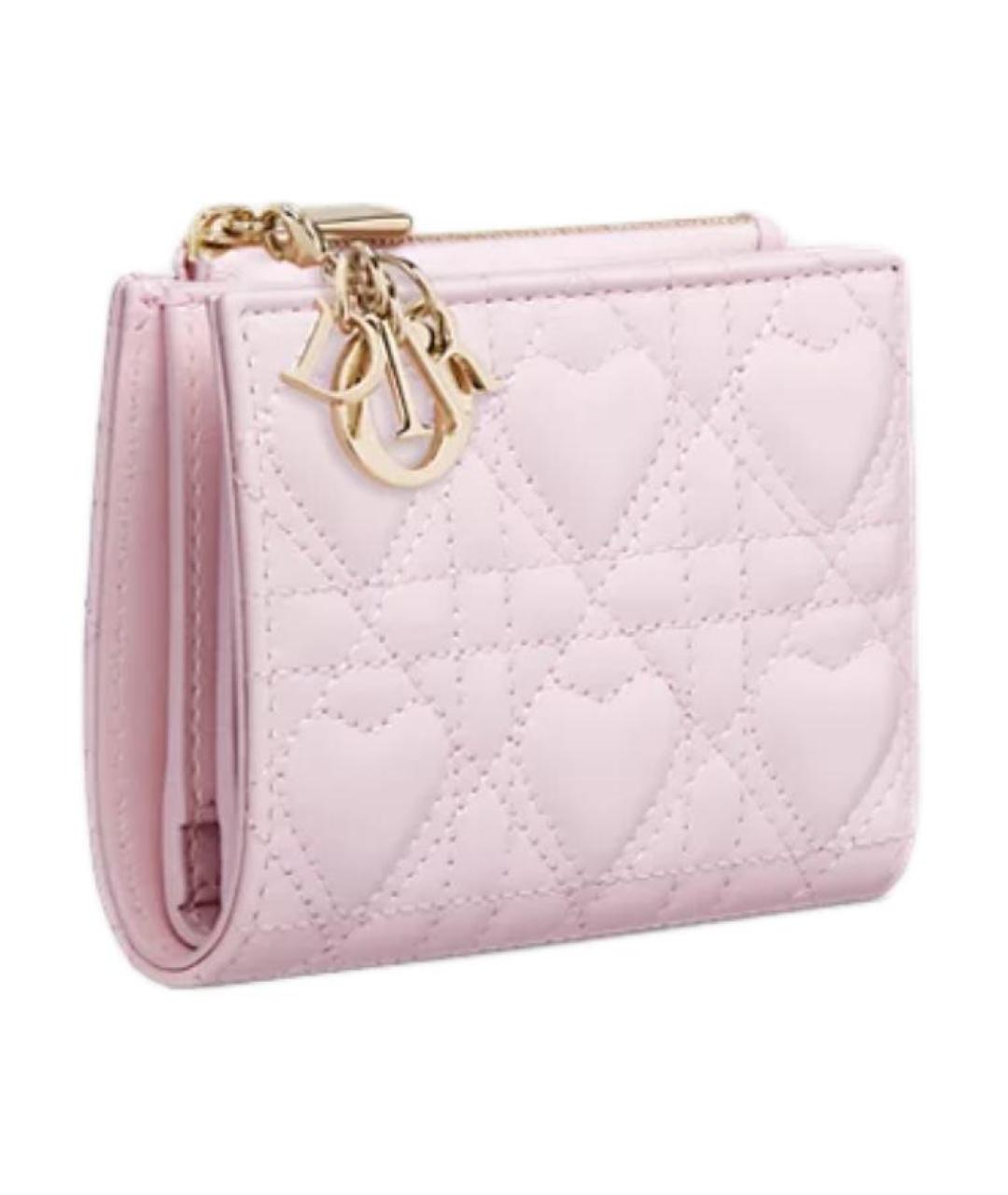 CHRISTIAN DIOR Розовый кожаный кошелек, фото 2