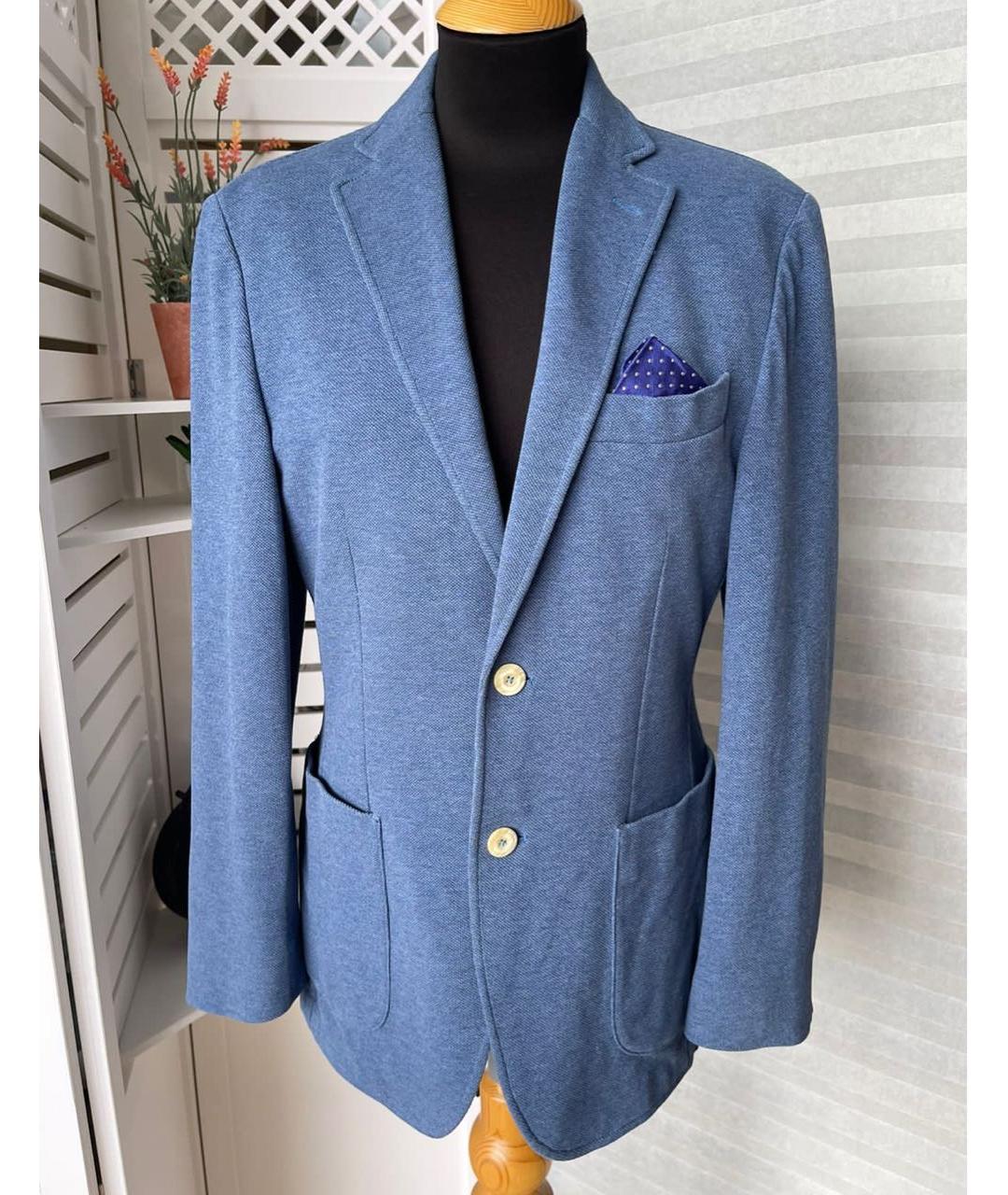 HACKETT Синий хлопковый пиджак, фото 9
