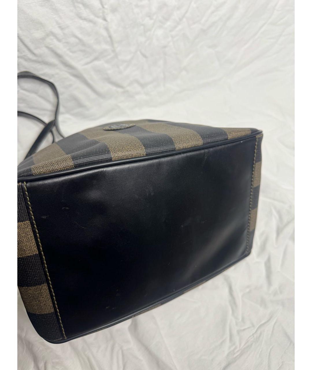 FENDI Черная кожаная сумка тоут, фото 5