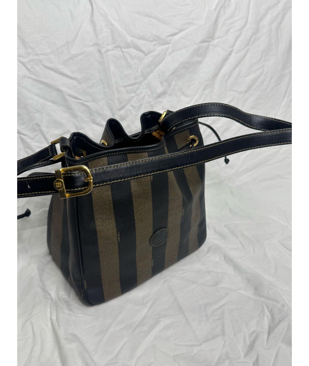 FENDI Черная кожаная сумка тоут, фото 3