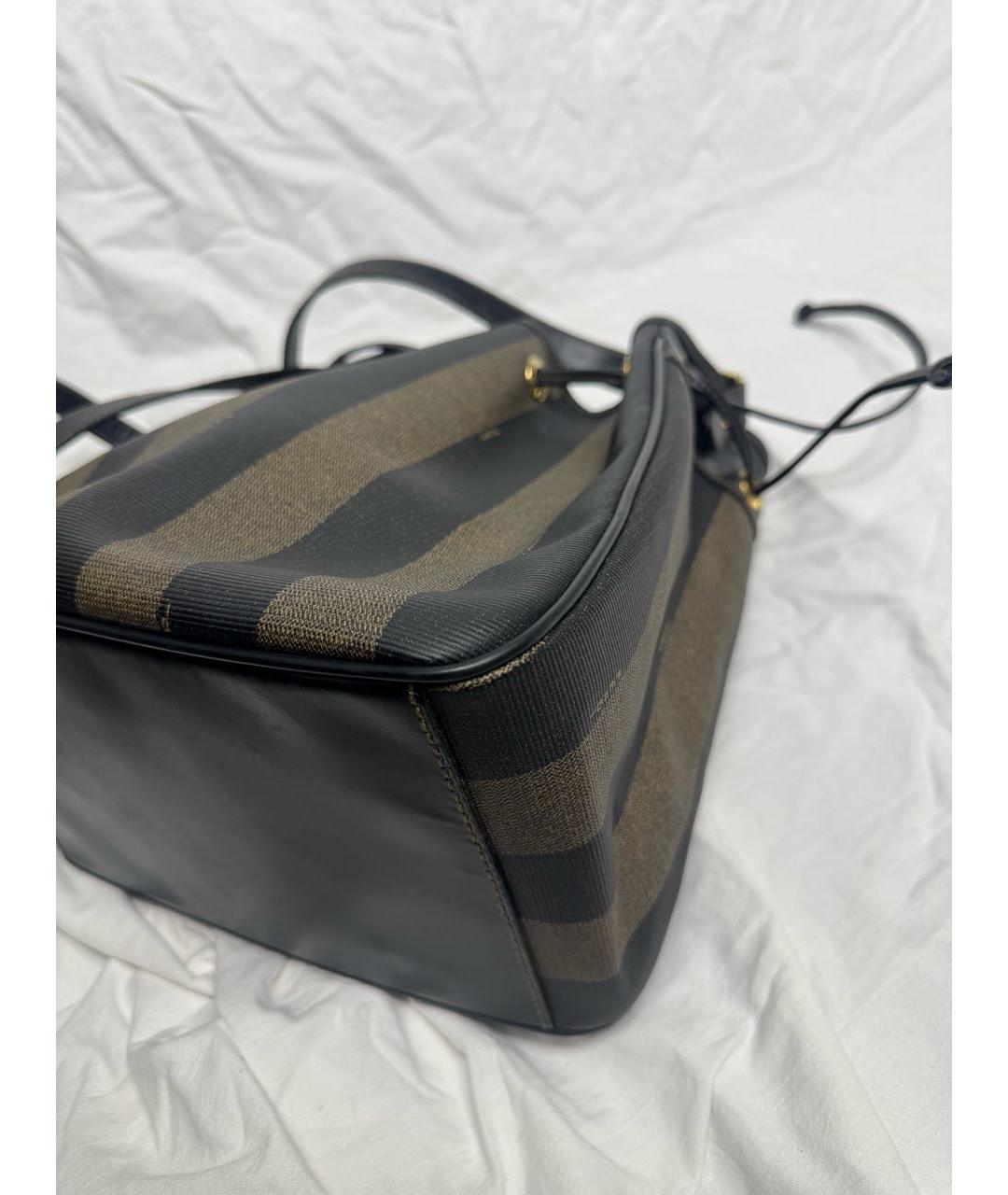 FENDI Черная кожаная сумка тоут, фото 7