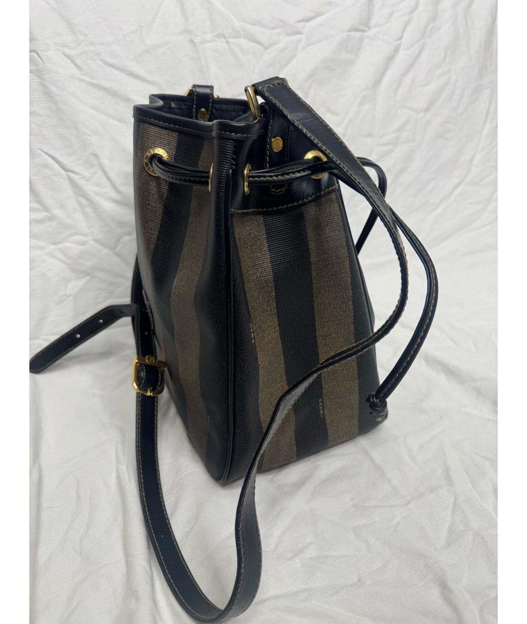 FENDI Черная кожаная сумка тоут, фото 2