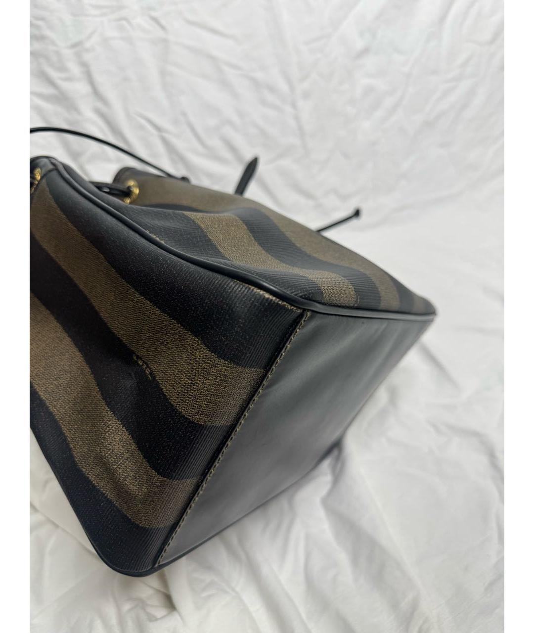 FENDI Черная кожаная сумка тоут, фото 6