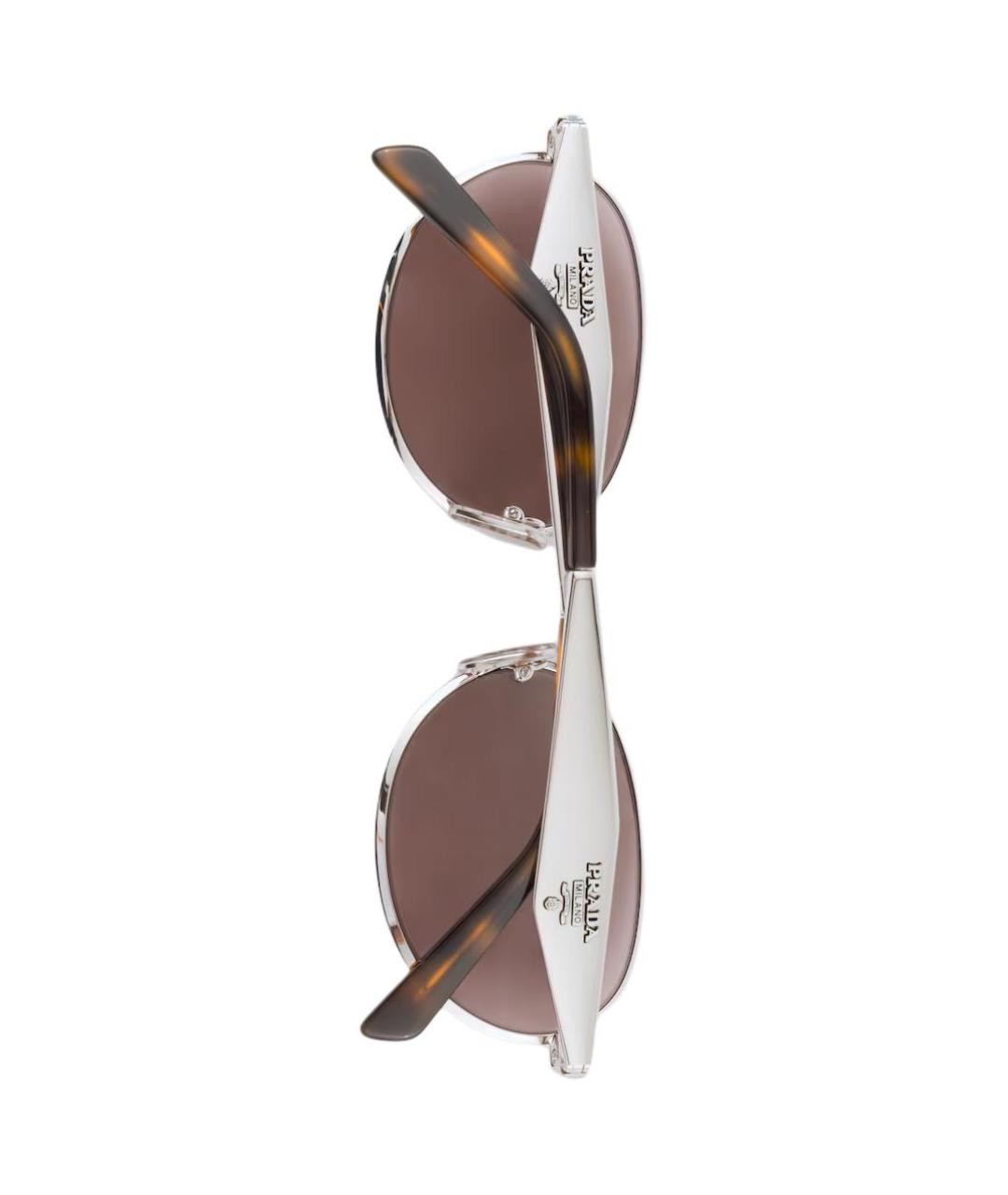 PRADA Серебряные металлические солнцезащитные очки, фото 4