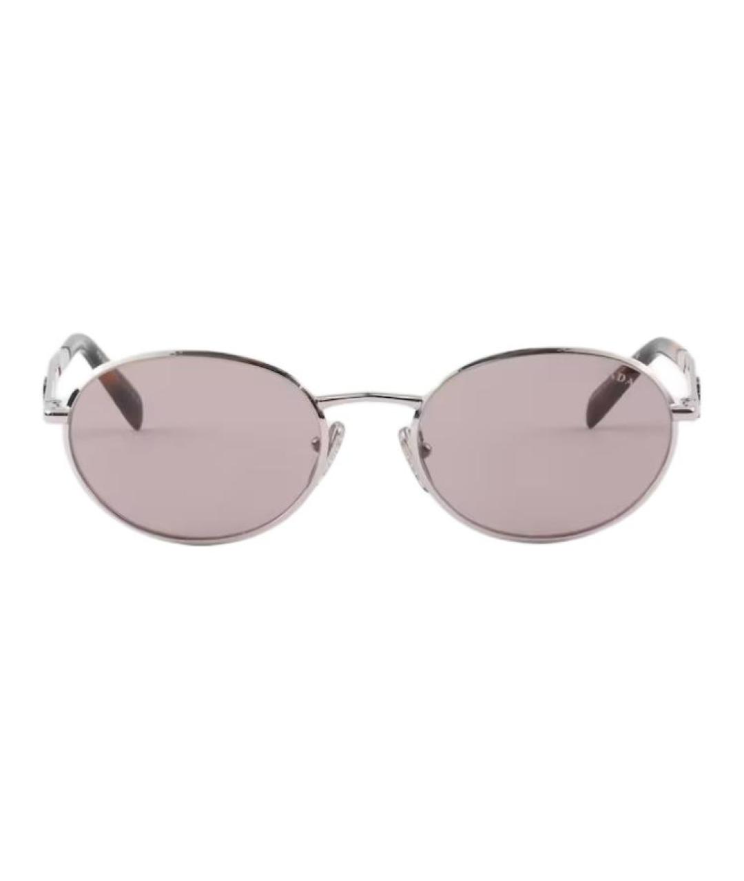 PRADA Серебряные металлические солнцезащитные очки, фото 5