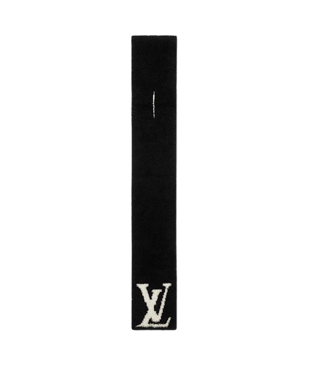 LOUIS VUITTON Черный шерстяной шарф, фото 2