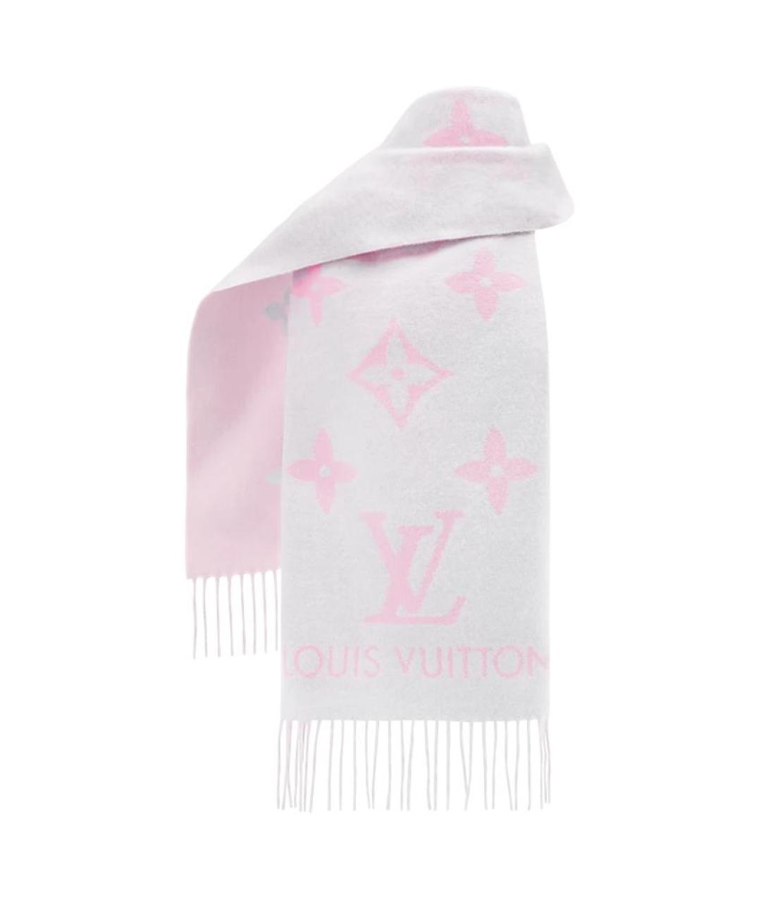 LOUIS VUITTON Серый кашемировый шарф, фото 2