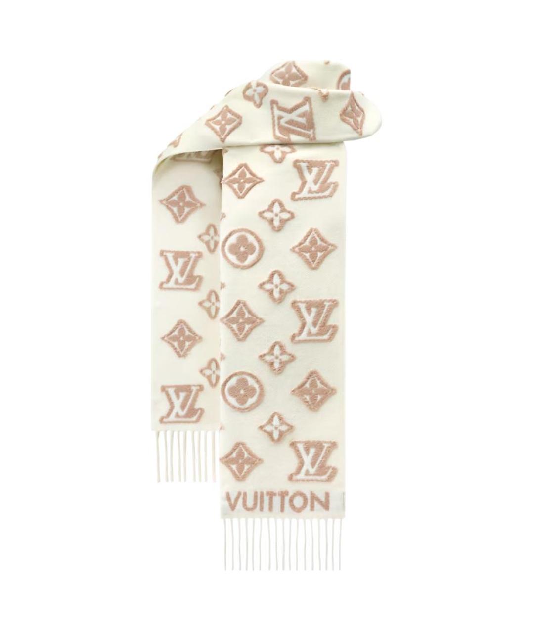 LOUIS VUITTON Бежевый шерстяной шарф, фото 2