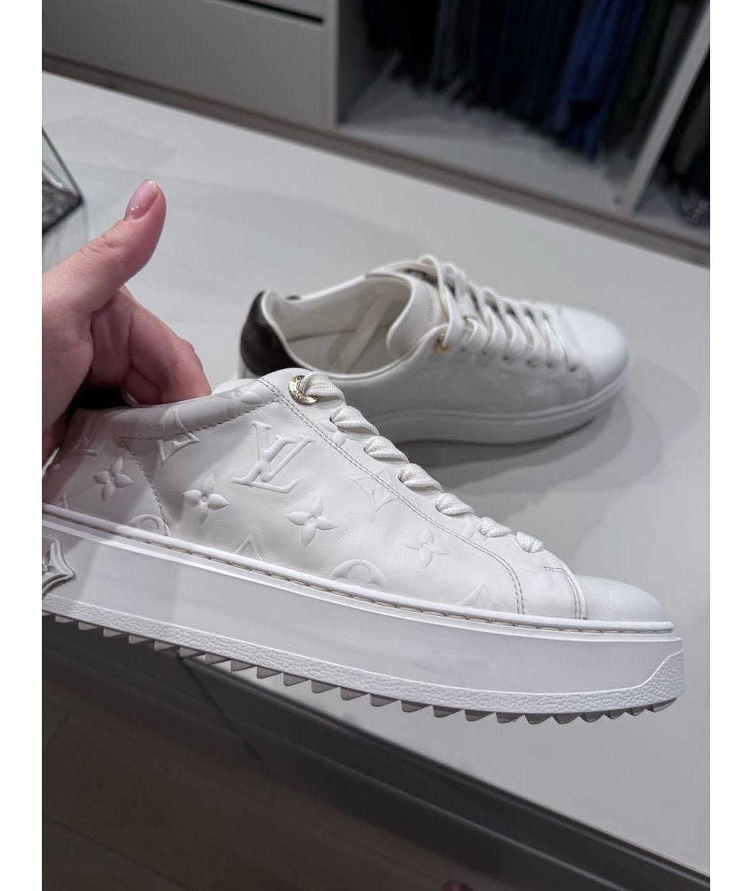 LOUIS VUITTON Белые кожаные кеды, фото 5