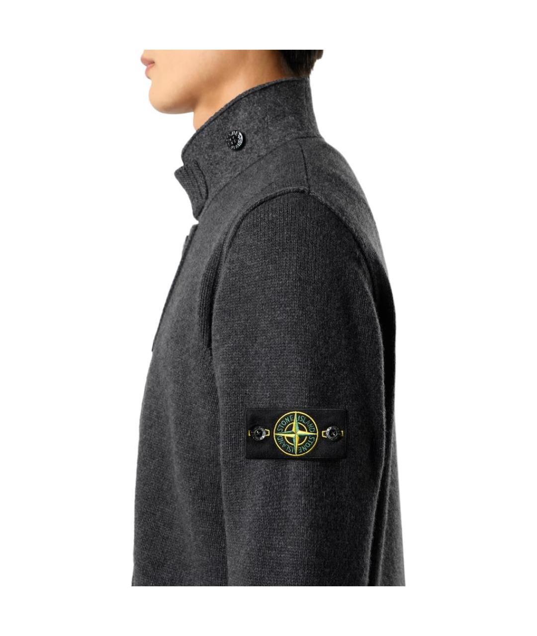 STONE ISLAND Серый джемпер / свитер, фото 5