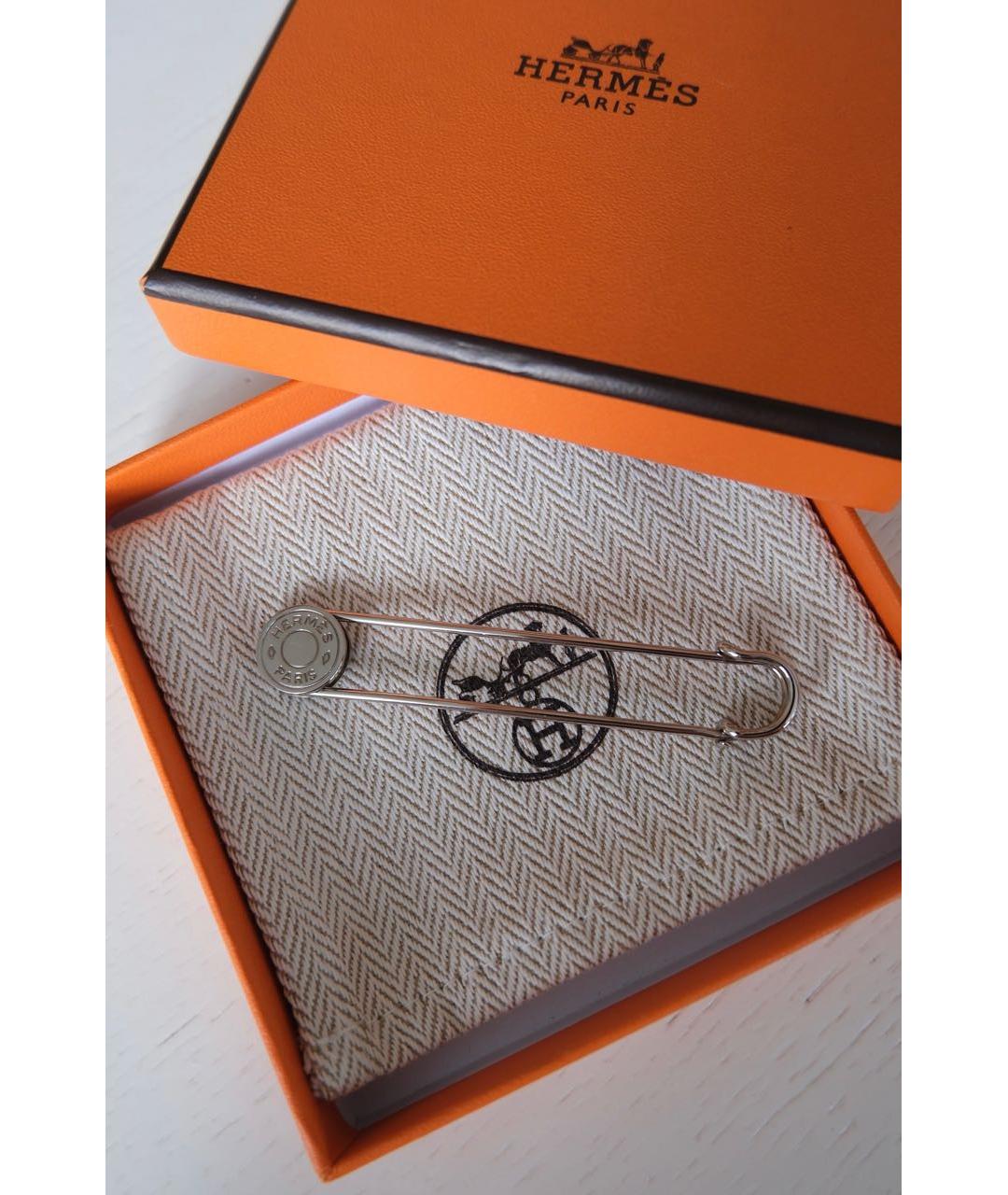 HERMES Серебряная металлическая булавка / брошь, фото 2