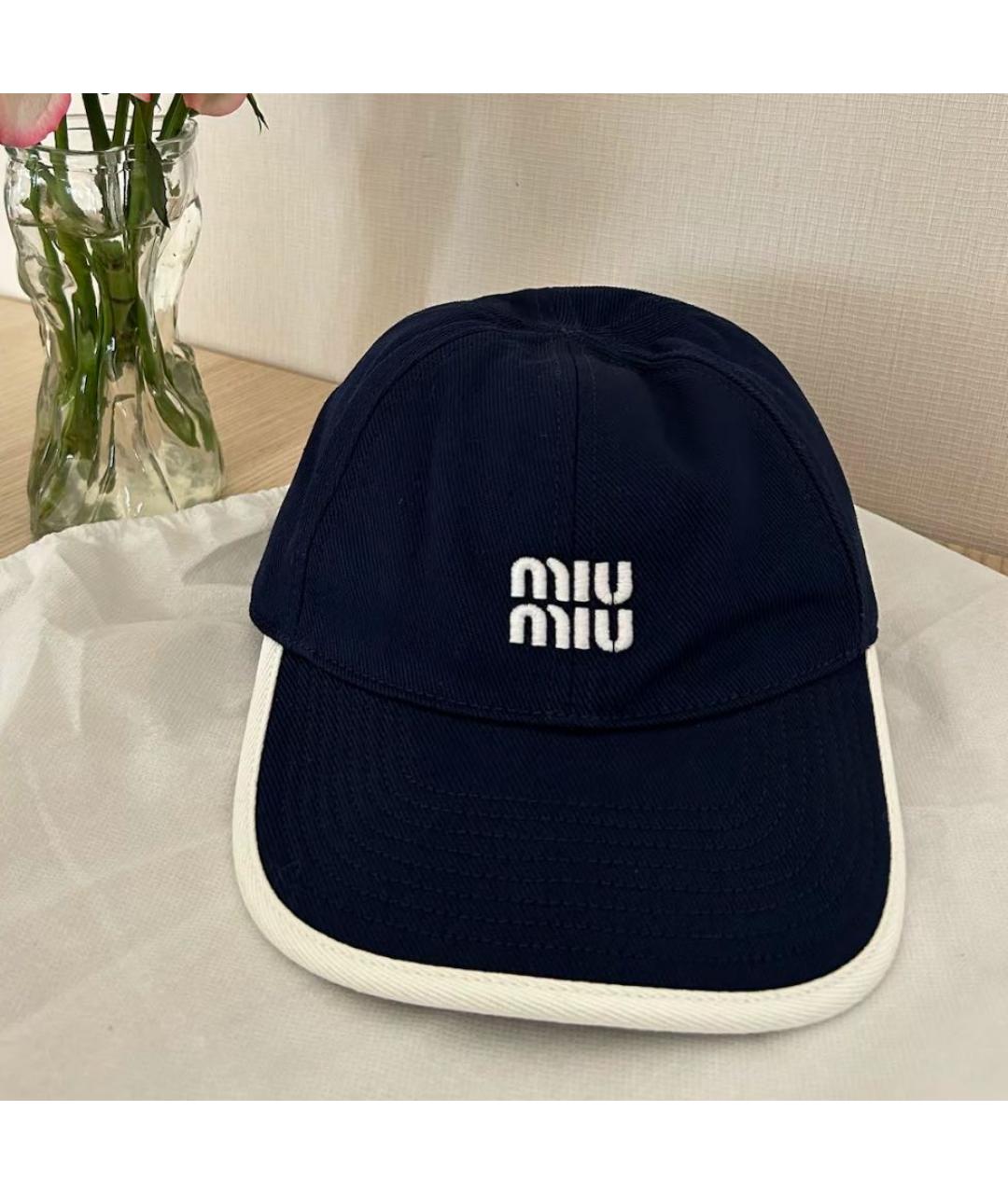 MIU MIU Темно-синяя кепка, фото 2