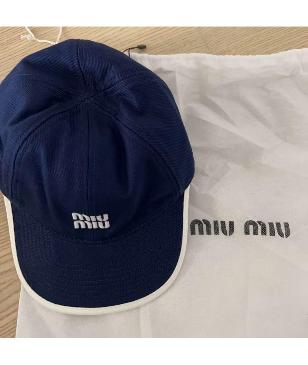 MIU MIU Темно-синяя кепка, фото 3