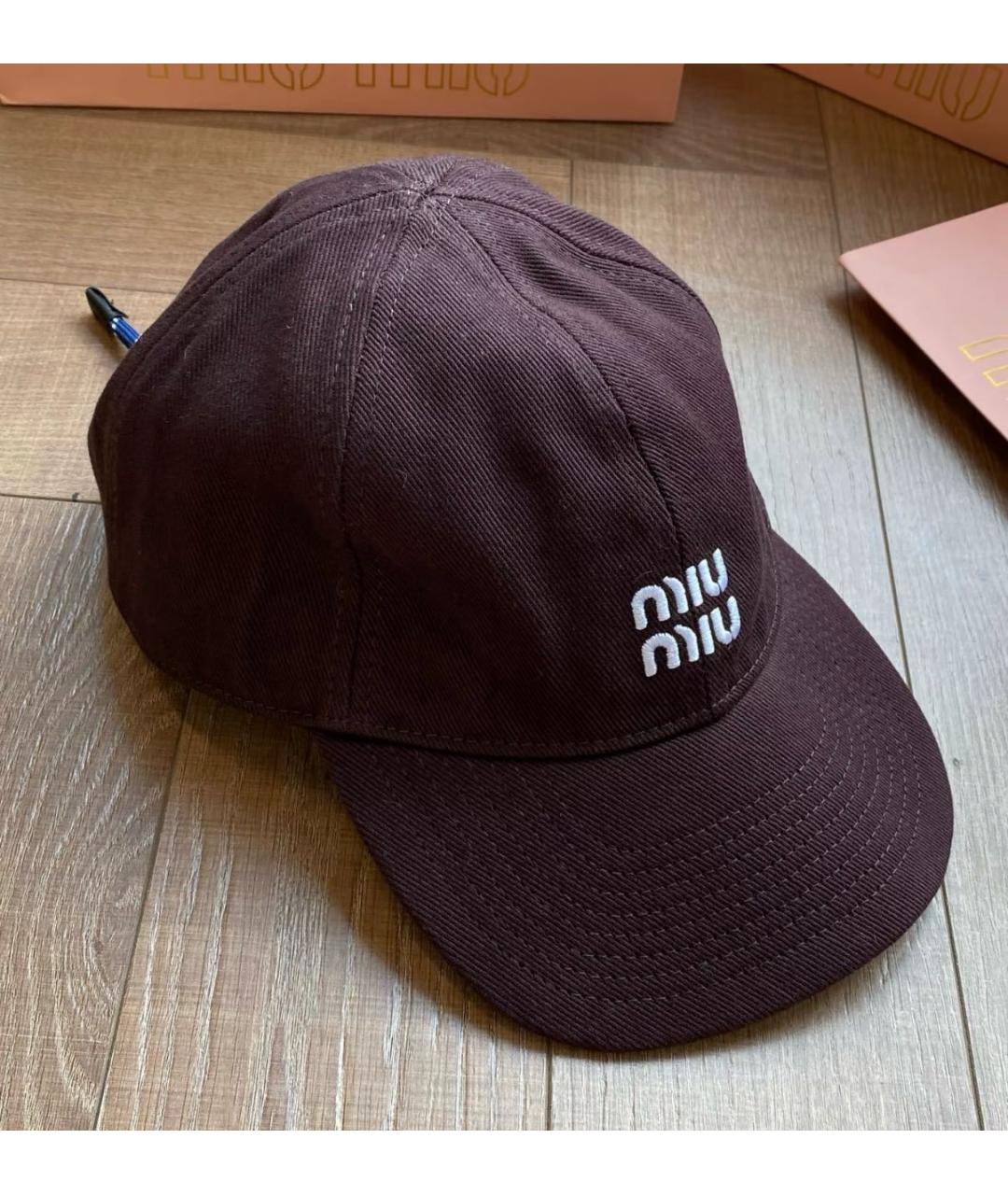 MIU MIU Коричневая кепка, фото 2