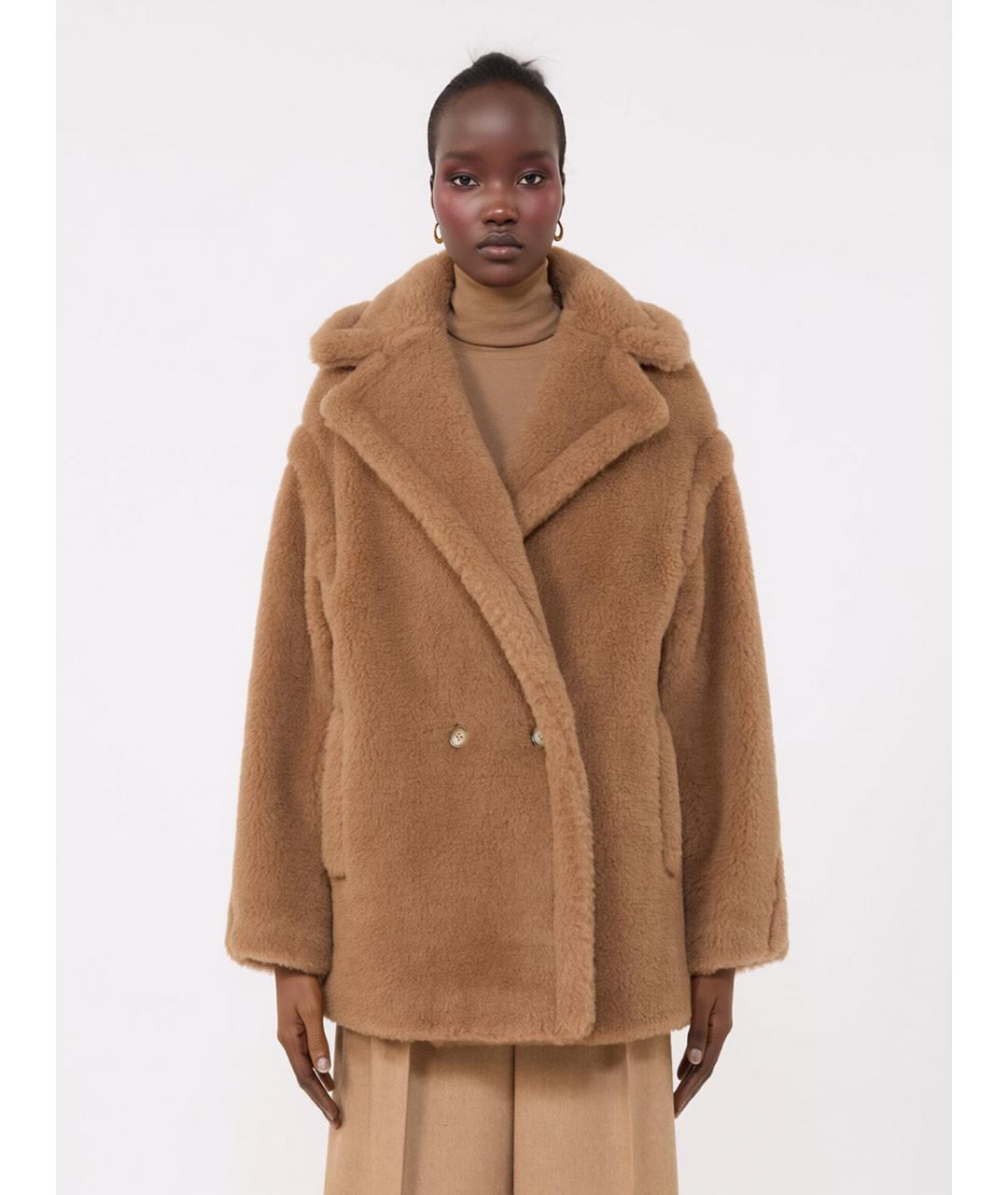 MAX MARA Бежевое шерстяное пальто, фото 3