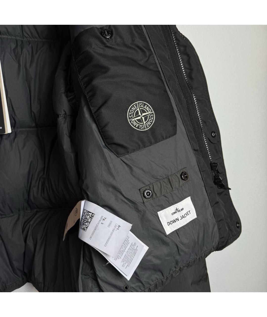 STONE ISLAND Черная нейлоновая куртка, фото 6