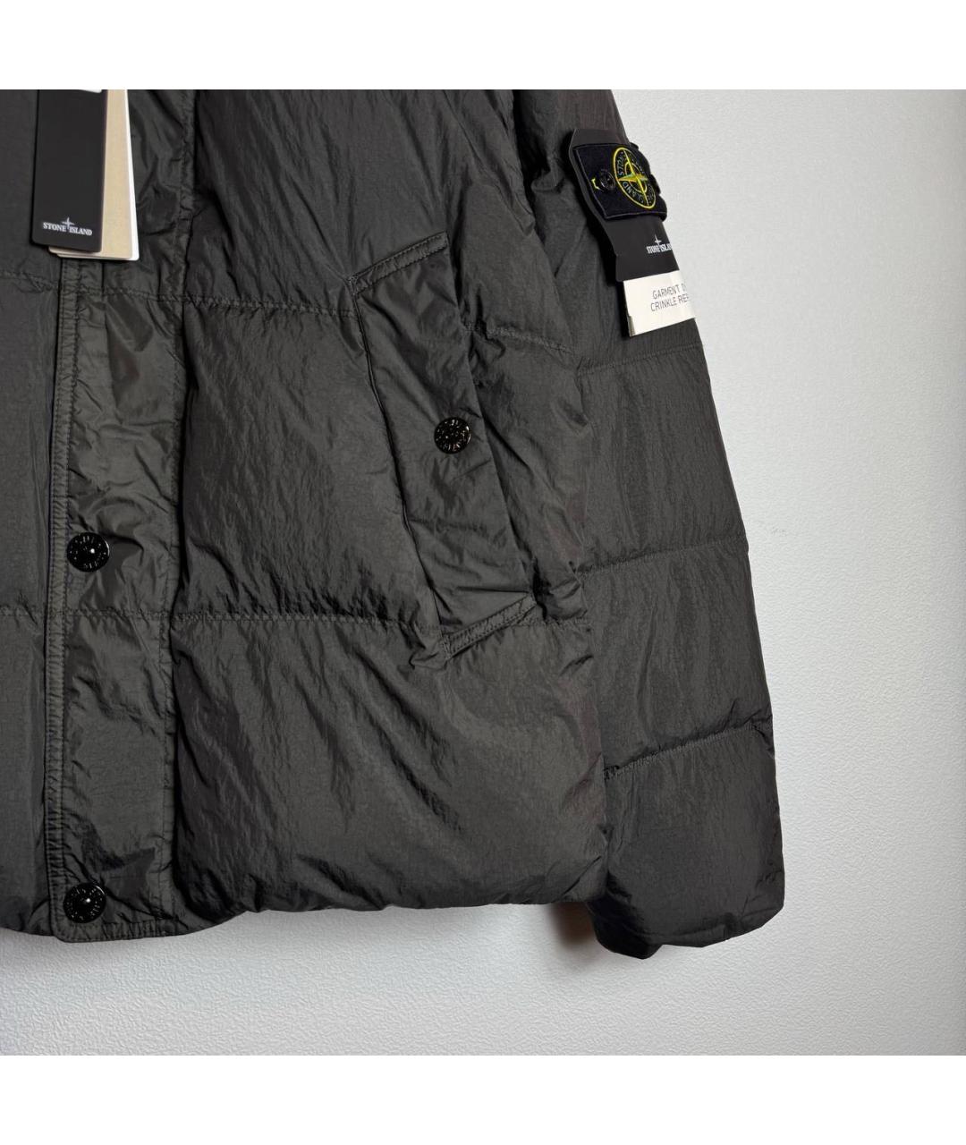 STONE ISLAND Черная нейлоновая куртка, фото 4