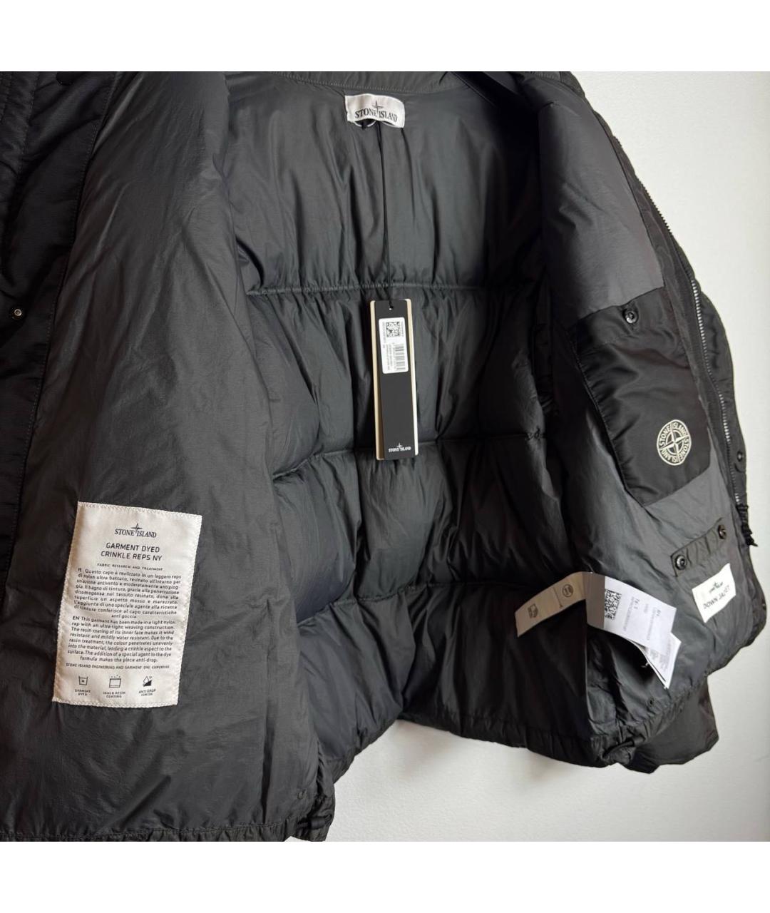 STONE ISLAND Черная нейлоновая куртка, фото 2